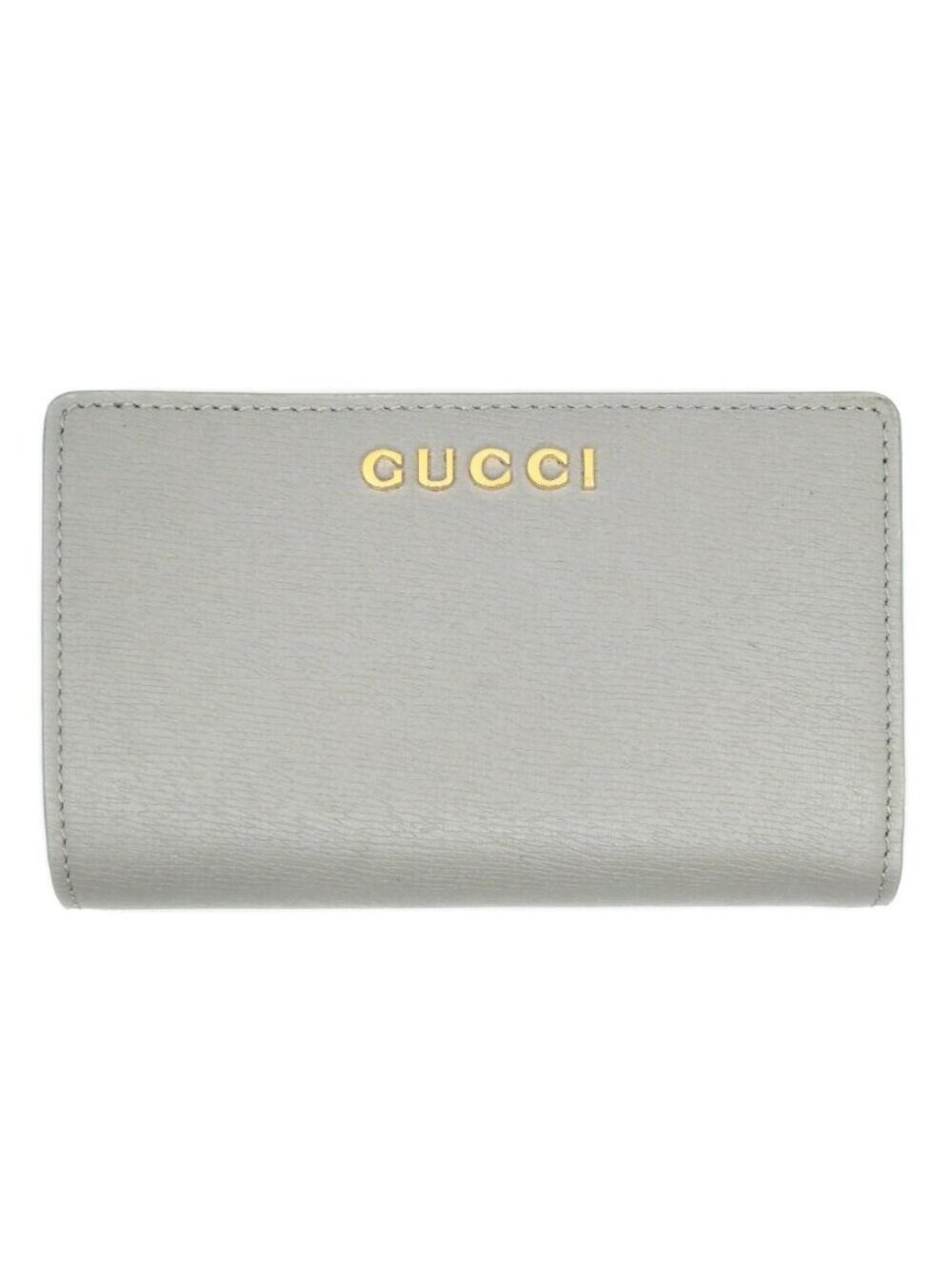 Gucci Script Around Wallet Zipper Gray Gold Coin Case